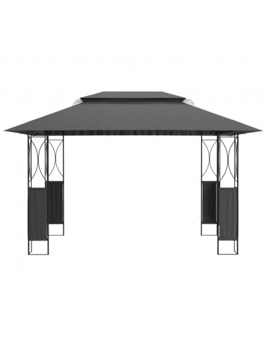 Gazebo con Tetto Antracite 400x300x270 cm Acciaio