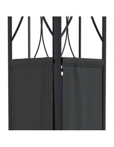 Gazebo con Tetto Antracite 400x300x270 cm Acciaio