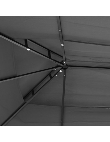 Gazebo con Tetto Antracite 400x300x270 cm Acciaio