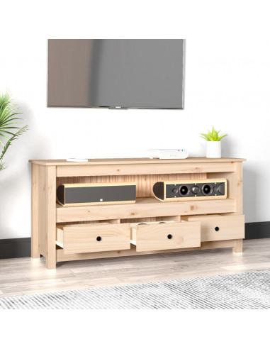 Mobile Porta TV 114x35x52 cm in Legno Massello di Pino