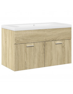 Mobile da Bagno con Lavabo Integrato Rovere Sonoma 2