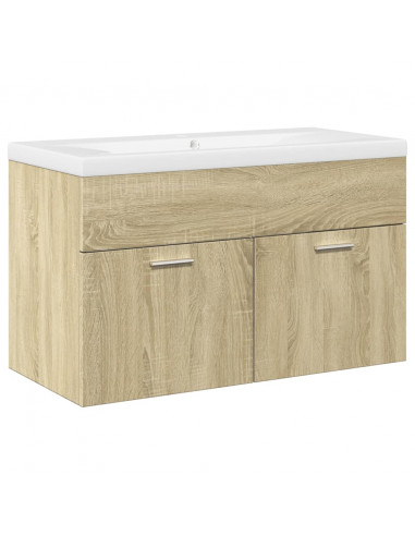 Mobile da Bagno con Lavabo Integrato Rovere Sonoma