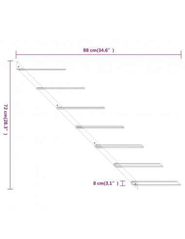 Portavini da Parete per 7 Bottiglie Metallo Bianco