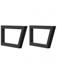 Reggimensole per Lavabo 2 pz Nere Trapezio in Acciaio 2