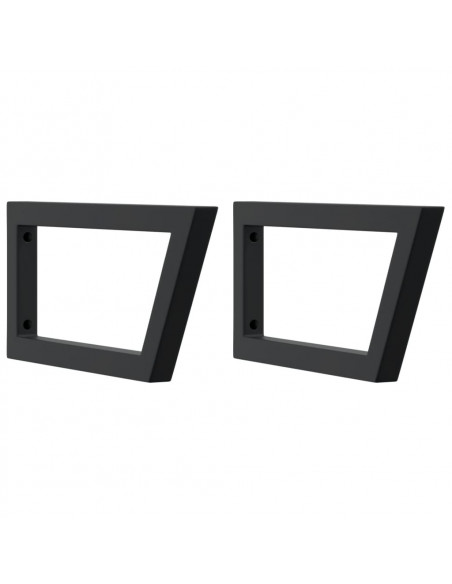 Reggimensole per Lavabo 2 pz Nere Trapezio in Acciaio