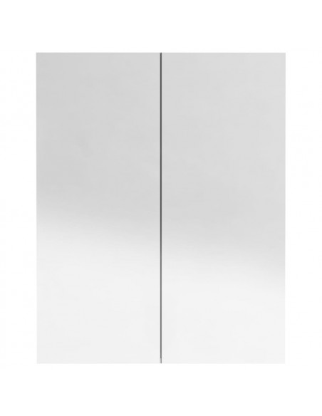 Armadietto a Specchio per Bagno 60x15x75 cm MDF Nero Lucido