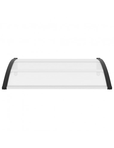 Pensilina per Porta Nera e Trasparente 120x75 cm in PC