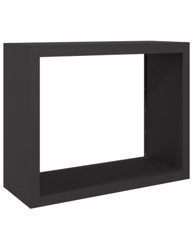 Rastrelliera per Legna da Ardere Nera 100x40x80 cm in Acciaio