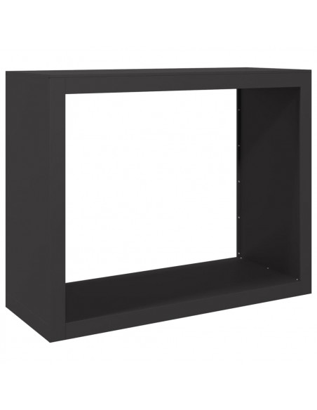 Rastrelliera per Legna da Ardere Nera 100x40x80 cm in Acciaio