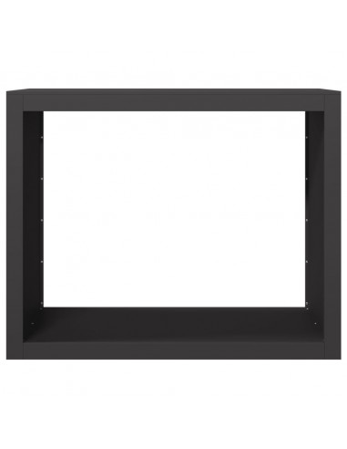 Rastrelliera per Legna da Ardere Nera 100x40x80 cm in Acciaio