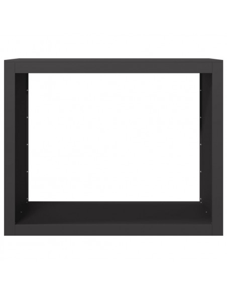 Rastrelliera per Legna da Ardere Nera 100x40x80 cm in Acciaio