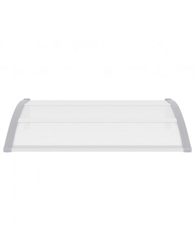 Pensilina per Porta Grigia e Trasparente 120x75 cm in PC