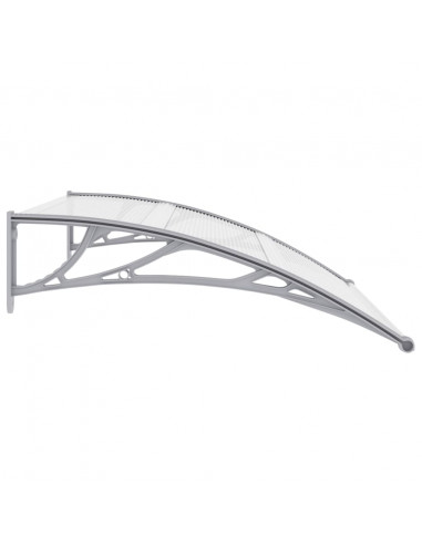 Pensilina per Porta Grigia e Trasparente 120x75 cm in PC