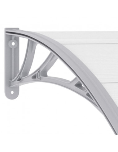 Pensilina per Porta Grigia e Trasparente 120x75 cm in PC