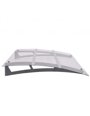 Tettoia per Porta Argento e Trasparente 120x90 cm Policarbonato