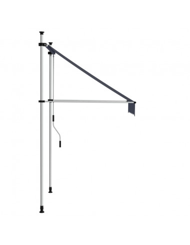 Tenda da Sole Retrattile Manuale 100 cm a Strisce Blu e Bianche