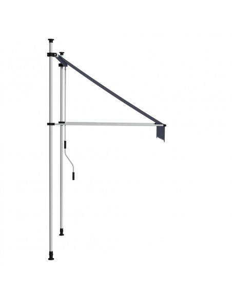 Tenda da Sole Retrattile Manuale 100 cm a Strisce Blu e Bianche