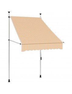 Tenda da Sole Retrattile Manuale 100 cm Strisce Arancio Bianche 2