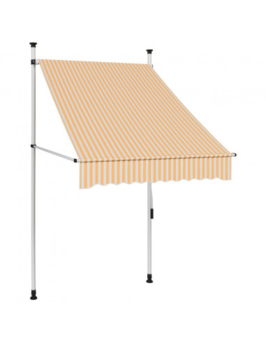 Tenda da Sole Retrattile Manuale 100 cm Strisce Arancio Bianche