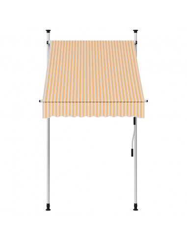 Tenda da Sole Retrattile Manuale 100 cm Strisce Arancio Bianche
