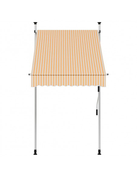 Tenda da Sole Retrattile Manuale 100 cm Strisce Arancio Bianche