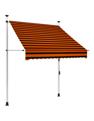 Tenda da Sole Retrattile Manuale 150 cm Arancione e Marrone