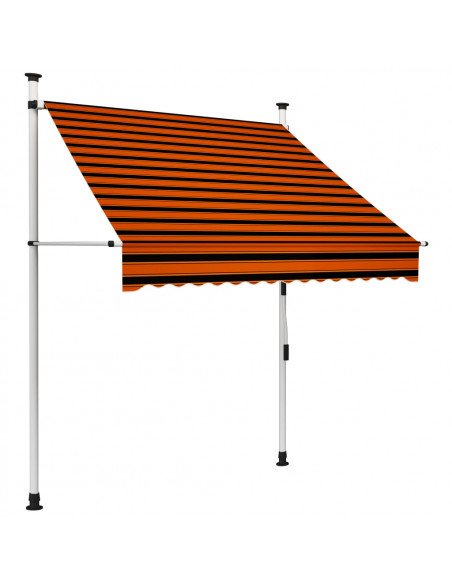 Tenda da Sole Retrattile Manuale 150 cm Arancione e Marrone