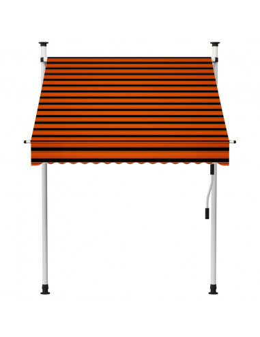 Tenda da Sole Retrattile Manuale 150 cm Arancione e Marrone