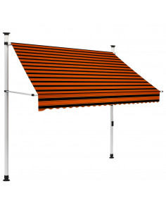 Tenda da Sole Retrattile Manuale 200 cm Arancione e Marrone 2