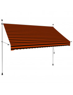 Tenda da Sole Retrattile Manuale 250 cm Arancione e Marrone 2
