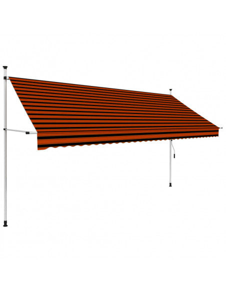 Tenda da Sole Retrattile Manuale 350 cm Arancione e Marrone