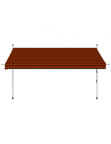 Tenda da Sole Retrattile Manuale 350 cm Arancione e Marrone