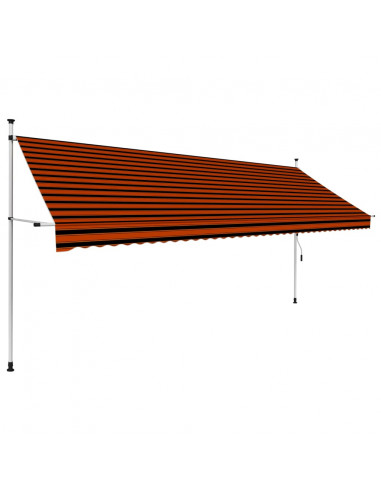 Tenda da Sole Retrattile Manuale 400 cm Arancione e Marrone