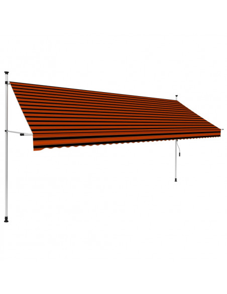 Tenda da Sole Retrattile Manuale 400 cm Arancione e Marrone