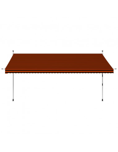 Tenda da Sole Retrattile Manuale 400 cm Arancione e Marrone