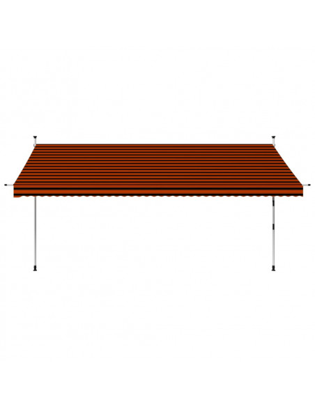 Tenda da Sole Retrattile Manuale 400 cm Arancione e Marrone