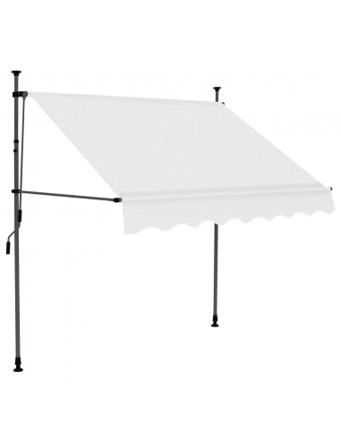 Tenda da Sole Retrattile Manuale con LED 150 cm Crema