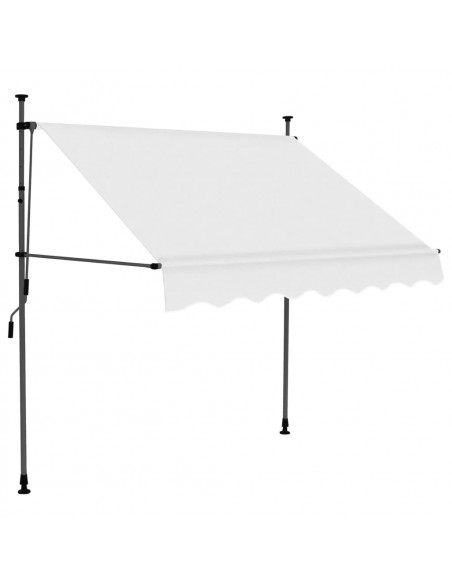 Tenda da Sole Retrattile Manuale con LED 150 cm Crema