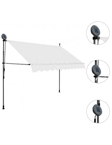 Tenda da Sole Retrattile Manuale con LED 250 cm Crema