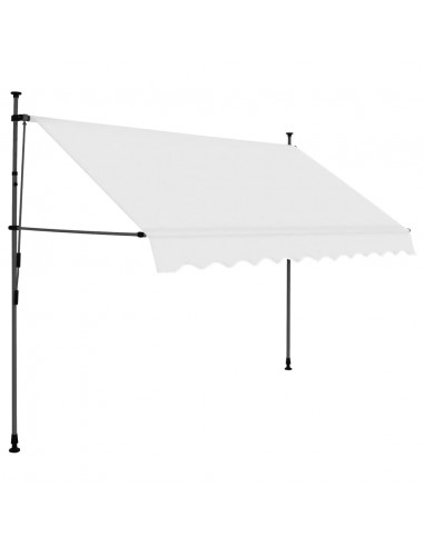 Tenda da Sole Retrattile Manuale con LED 300 cm Crema