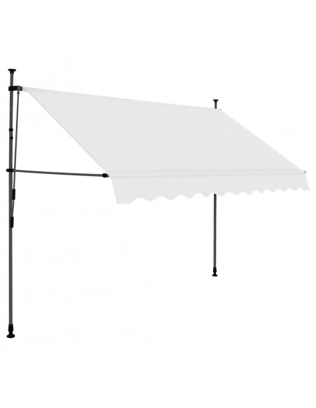 Tenda da Sole Retrattile Manuale con LED 300 cm Crema