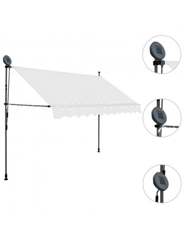 Tenda da Sole Retrattile Manuale con LED 300 cm Crema