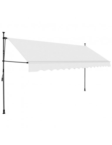 Tenda da Sole Retrattile Manuale con LED 400 cm Crema