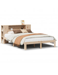 Letto Libreria senza Materasso 160x200 cm in Legno di Pino 2