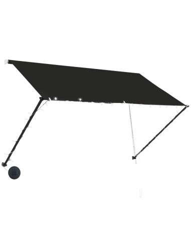 Tenda da Sole Retrattile con LED 250x150 cm Antracite