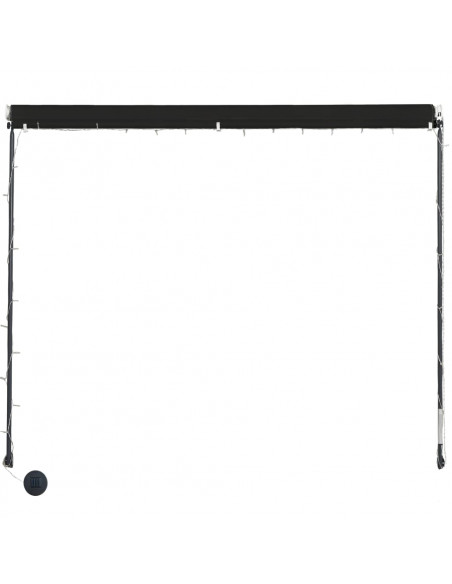 Tenda da Sole Retrattile con LED 250x150 cm Antracite