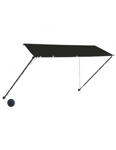 Tenda da Sole Retrattile con LED 300x150 cm Antracite