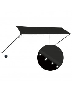 Tenda da Sole Retrattile con LED 350x150 cm Antracite 2
