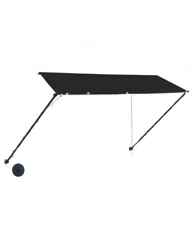 Tenda da Sole Retrattile con LED 350x150 cm Antracite