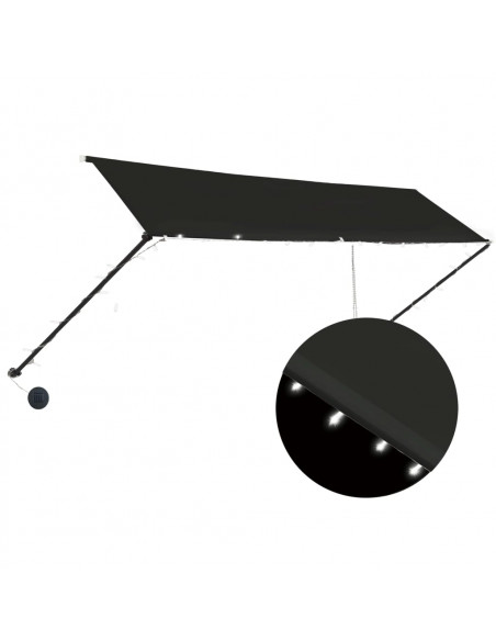 Tenda da Sole Retrattile con LED 400x150 cm Antracite